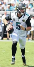  ?? JOHN RAOUX/ASSOCIATED PRESS ?? Blake Bortles has completed 55 of 89 passes for 649 yards and three touchdowns. His passer rating is 81.2.