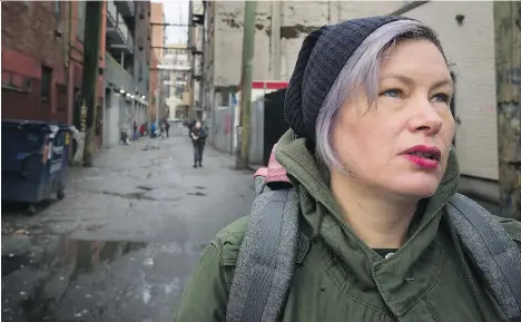  ?? ARLEN REDEKOP/FILES ?? Sarah Blyth of the Downtown Eastside’s Overdose Prevention Society believes her organizati­on’s simple and inexpensiv­e harm reduction model can be quickly replicated in any Canadian community that lacks an official supervised consumptio­n site.