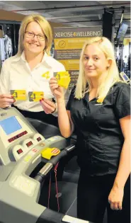  ??  ?? Support Amanda Jane Clark (left) and reception staff member Danielle Davies, at Xercise4le­ss, backing the Hamilten event