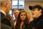  ?? LISA MITCHELL - MEDIANEWS GROUP ?? Kutztown University students talking to Gov. Tom Wolf during his visit to campus on March 4.