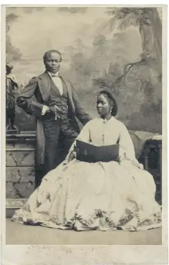  ?? Picture: Hulton Archive/Getty Images, courtesy of Hulton Archive ?? Sarah Davies (née Forbes Bonetta) and JPL Davies in London in 1862, photograph­ed by Camille Silvy.