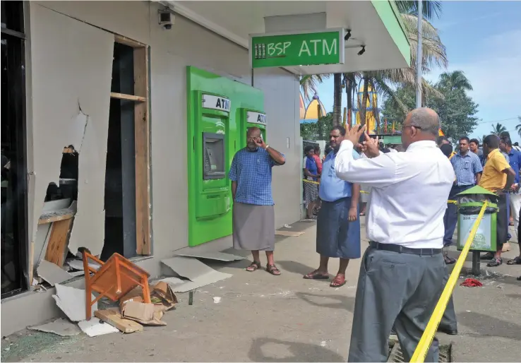  ??  ?? The Bank South Pacific Samabula Branch after the robbery on September 19, 2012.