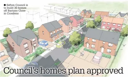  ??  ?? Sefton Council is to build 30 homes off Bartons Close in Crossens