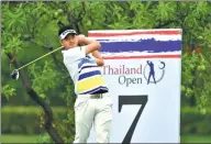  ?? PAUL LAKATOS / ASIAN TOUR ?? Liu Yanwei of China tracks his drive off the seventh tee during Tuesday’s Thailand Open pro-am in Bangkok.