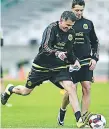  ??  ?? El técnico Osorio junto a Chicharito Hernández.