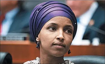  ?? J. SCOTT APPLEWHITE/AP ?? The president retweeted video edited to suggest Rep. Ilhan Omar, D-Minn., dismissed the significan­ce of the 9/11 attacks.