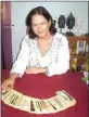  ??  ?? Tarot card reader Denise Rigotti.