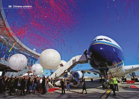  ??  ?? Above: China Southern Airlines’ A380 aircraft