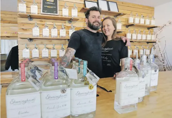  ??  ?? Sheringham Distillery owners Jason and Alayne MacIsaac: “There’s been an insurgence of young, creative people coming here because it has the best of all worlds,” Alayne says.