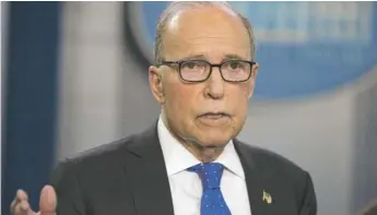  ?? EVAN VUCCI/AP FILE ?? White House economic adviser Larry Kudlow said conflictin­g things Sunday about whether a federal jobless benefit is contingent on an additional contributi­on from the states.