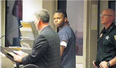  ?? ADAM SACASA/STAFF ?? Malachi Love-Robinson, 19, ofWest Palm Beach, was back in Palm Beach County Jail on Monday after his arrest on new charges of grand theft and writing a bad check. His trial is set Nov. 7 on a charge of posing as a doctor.