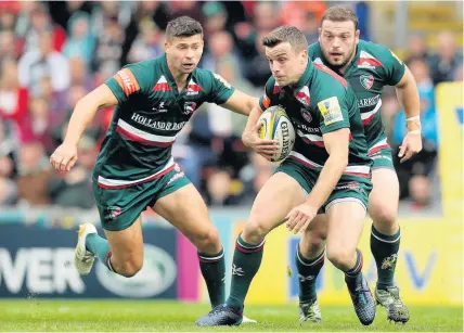  ?? GETTY IMAGES ?? INTERNATIO­NAL QUALITY: Ben Youngs, left, and George Ford playing against Exeter Chiefs in 2017. Behind them is Greg Bateman, one of the players to leave Tigers. Below, left, Ellis Genge and Jaco Taute