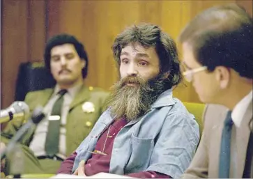  ?? Associated Press ?? A SPOKESWOMA­N with the California Department of Correction­s and Rehabilita­tion said Friday only that Charles Manson, shown above in 1986, was still living and that the department could not offer more details.