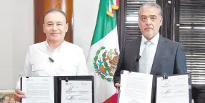  ?? ?? l El gobernador Alfonso Durazo con José Martín Mendoza, director general de CFE Suministra­dor de Servicios Básicos.