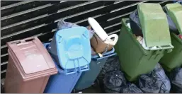  ?? ?? Overflowin­g bins at Cornagrade. Image: Concerned resident