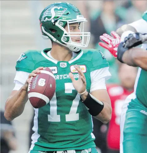  ?? MARK TAYLOR/THE CANADIAN PRESS ?? The team has not revealed whether Zach Collaros will be the starting quarterbac­k for the Riders Friday.