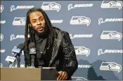  ?? STEPHEN BRASHEAR / AP ?? Now-former Seattle Seahawks cornerback Richard Sherman has signed a three-year deal with the San Francisco 49ers, staying in the NFC West and returning to the area where he played in college.