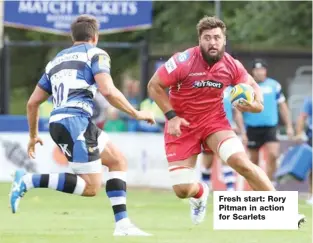  ??  ?? Fresh start: Rory Pitman in action for Scarlets