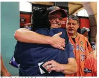  ?? ?? Katrelle Gabriel, left, hugs a longtime customer while working before the game at Minute Maid Park.