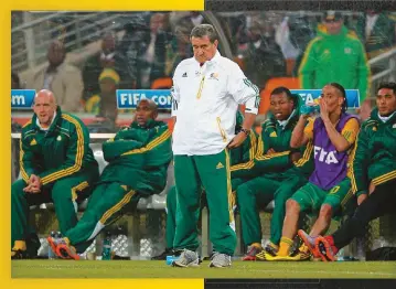  ??  ?? BELOW: Brazillian coach Carlos Alberto Parreira led the World Cup Bafana Bafana team.