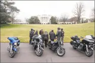  ?? Getty Images ?? Harley-Davidson motorcycle­s are parked on the South Lawn of the White House in Washington, D.C.