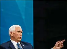  ?? Hiroko Masuike/new York Times ?? The Justice Department requested a federal judge to force former Vice President Mike Pence, seen in New York City at the New York Times Dealbook Summit, to testify before a grand jury.