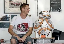  ?? PHOTO: MONIQUE FORD/STUFF ?? Matthew Reading’s BB-8 Star Wars droid took him about a year to build, and is made from a street lamp globe.