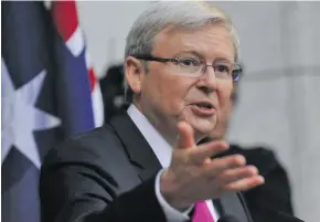  ??  ?? Australian former Prime Minister Kevin Rudd. His plan would require constituti­onal changes by all four of the states involved.