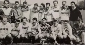  ??  ?? The Premier Reserve champions of 1991-’92, managed by John Godkin (back row, extreme left) and including current USA internatio­nal boxing coach Billy Walsh (back row, fourth from right).