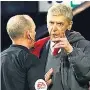  ??  ?? HEATED CLASH Gunners boss Wenger and ref Dean
