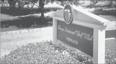  ?? BRENDAN SMIALOWSKI / AFP/GETTY IMAGES ?? The entrance to the Trump National Golf Club in Bedminster, New Jersey. Undocument­ed migrants have been working for President Donald Trump's luxury golf club in New Jersey, The New York Times reported.