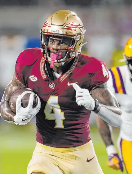  ?? John Raoux The Associated Press ?? Florida State receiver Keon Coleman could be a target for the Raiders on the second day of the draft.