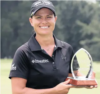  ?? PICTURE: SUNSHINE TOUR ?? CHAMPION: Lee-Anne Pace won the Joburg Ladies Open by five shots yesterday at Royal Johannesbu­rg and Kensington Golf Course yesterday.