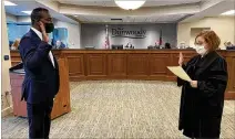  ?? COURTESY ?? Villard “Ardy” Bastien, who has stepped down from his post on the city’s zoning board of appeals, was appointed to the Dunwoody City Council and sworn in Monday.