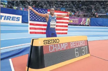  ??  ?? SIN RIVALES. Christian Coleman fue una bala en el Birmingham Arena, donde reinó sin oposición.