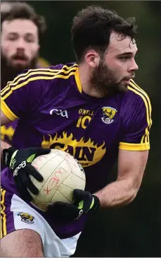  ??  ?? Conor Devitt scored his first point for Wexford from an offensive mark.