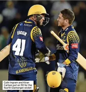  ?? ?? Colin Ingram and Kiran Carlson put on 110 for the fourth Glamorgan wicket