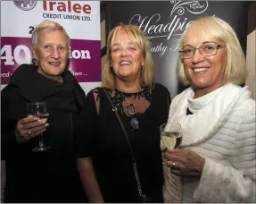  ?? Photo by John Reidy ?? Carmel Prendivill­e (centre) who celebrated 35 years in the fashion business in Castleisla­nd pictured at the Love Castleisla­nd Fashion Show at the Ivy Leaf Art Centre on Thursday night with: Kay Murphy, Clonmel (left) and Carmel’s sister Eileen Coffey.