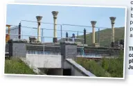  ?? GEORGE JONES ?? The former Blackfriar­s columns on the new platform at Corwen on July 4.