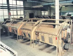  ??  ?? A bank of polishing drums at Groves’ Halesowen factory