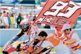  ??  ?? Marc Marquez feierte seinen 37. Sieg in der Motogp APA/AFP