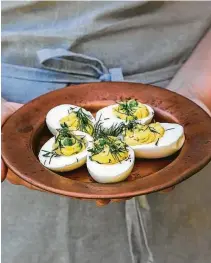  ?? Kara Trail ?? Deviled Eggs with Peas, Chives and Dill