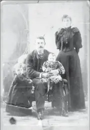  ?? SUBMITTED PHOTO ?? A historic family portrait of John Wilkinson’s grandmothe­r as a girl with her parents and her brother Harry Dingwall as an infant. Dingwall was killed at Vimy Ridge in the First World War in 1917.