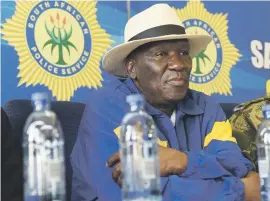  ?? Picture: Nigel Sibanda ?? TOUGH CUSTOMER. Police Minister Bheki Cele called for police officers to crack down hard on cop killers.