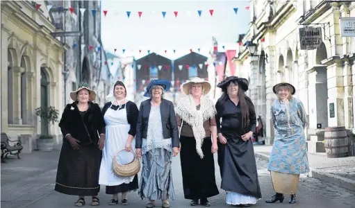  ?? PHOTO: REBECCA RYAN ?? Gathering in Oamaru yesterday for the town's annual Victorian Heritage Celebratio­ns are (from left) Tanya Ewart, Mel LinertBrow­n, Ra Bates, Vicki Rose, Vicky Barr and Helen Pluck. This year's festivitie­s started on Wednesday and wrap up on Sunday with the Victorian Fete.