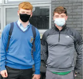  ??  ?? Oran McDonagh and Jack Davitt at Summerhill College yesterday.