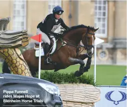  ??  ?? Pippa Funnell rides Majas Hope at Blenheim Horse Trials