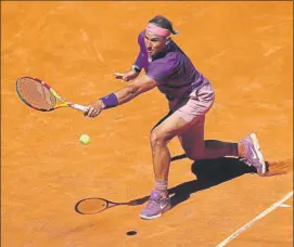  ?? FOTO: GETTY ?? Rafa Nadal, en el Estadio Manolo Santana de la Caja Mágica, la pista central