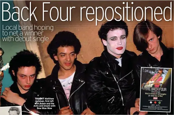  ??  ?? TALENT Matthew Ashman, first left with Adam and the Ants and (inset) with Bow Wow Wow