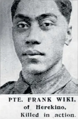  ??  ?? CASUALTY: Private Frank Wiki, killed in action in France in 1917.